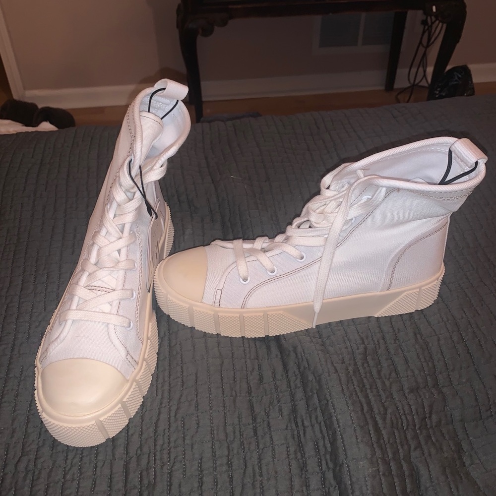 Zara Canvas High Top Sneakers